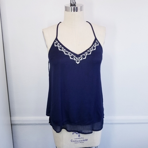🌸 Lucky Brand |‎ Chiffon Embroidery Camisole XS - Picture 1 of 11
